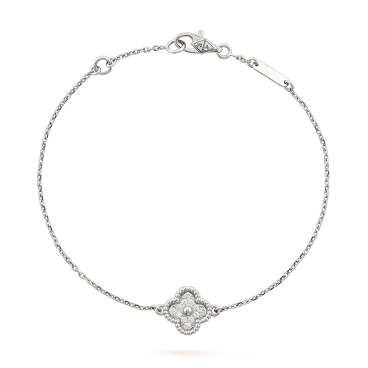DIANA CLOVER  SINGLE FLOWER BRACELET SILVER