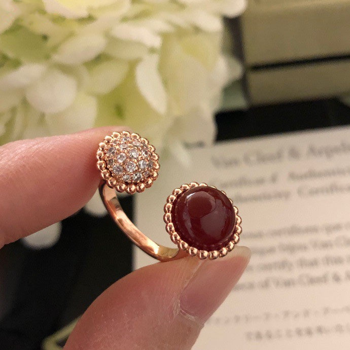 DIANA PERLEE COULEURS DIAMOND ROSE GOLD BETWEEN THE FINGER RING