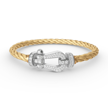 DIANA FORCE LARGE HORSESHOE FULL DIAMOND BRACELET SILVER