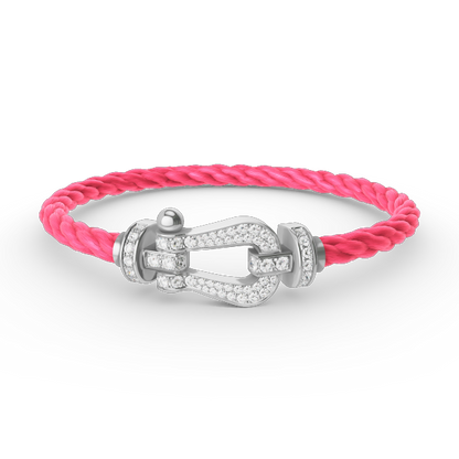 DIANA FORCE LARGE HORSESHOE FULL DIAMOND BRACELET SILVER