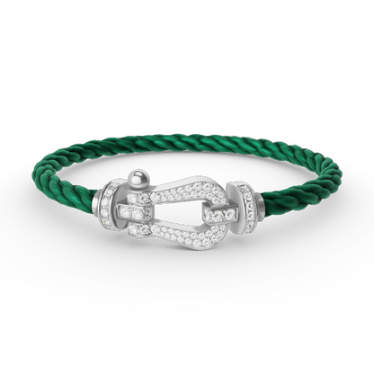DIANA FORCE LARGE HORSESHOE FULL DIAMOND BRACELET SILVER